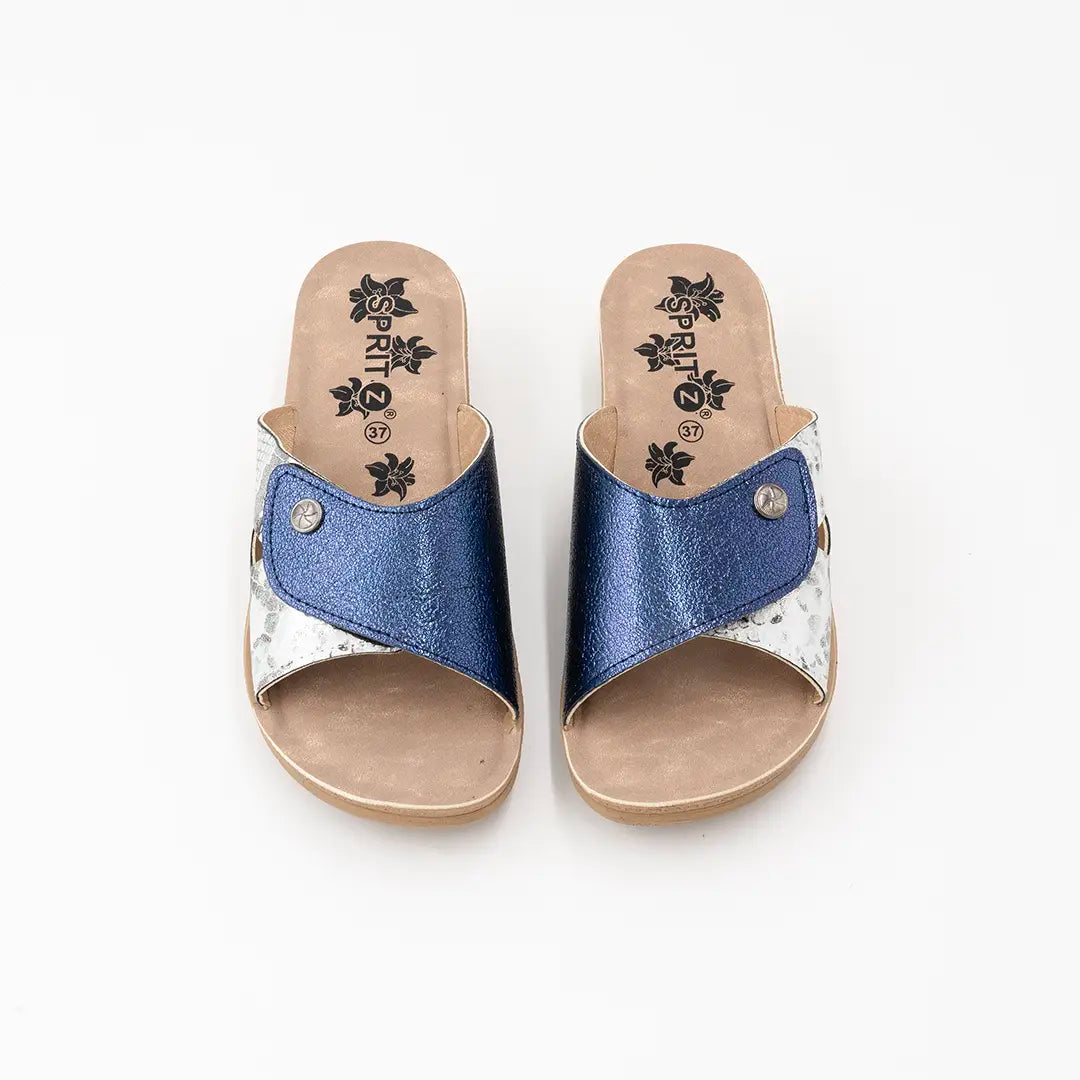 Ciabatte Strappo con Texture Blu ILARY 2029