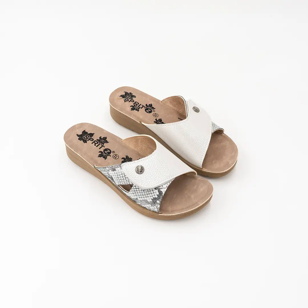 Ciabatte Strappo con Texture Bianche ILARY