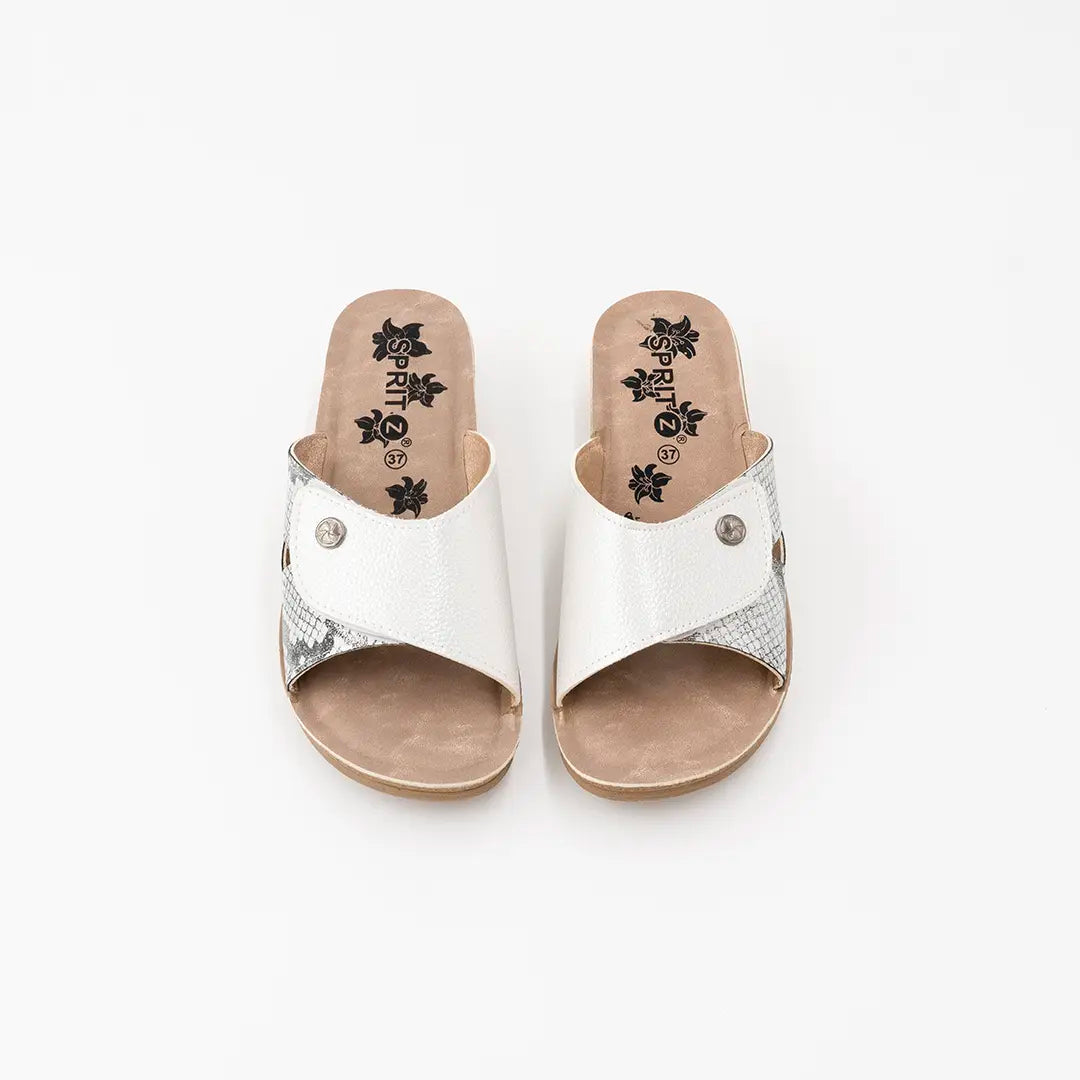 Ciabatte Strappo con Texture Bianche ILARY