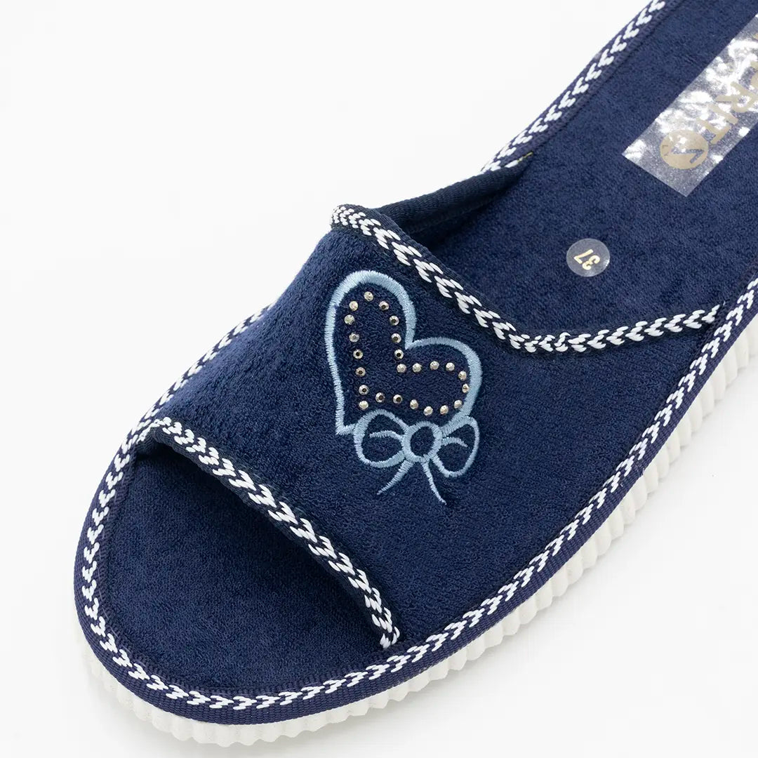 Ciabatte In Cotone (Spugna) Blu AVA 21-1095