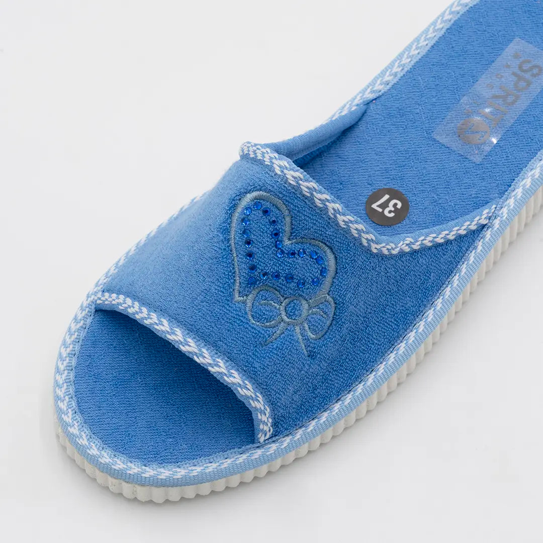 Ciabatte In Cotone (Spugna) Azzurre AVA 21-1095