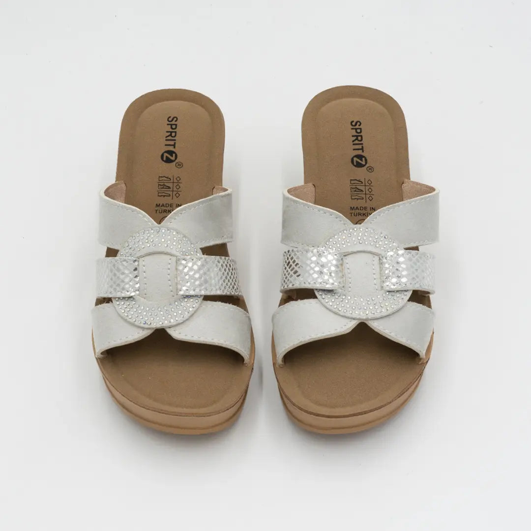 Sandali Con Zeppa Bianche CHRISTINE 2606