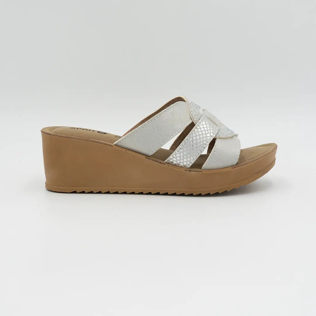 Sandali Con Zeppa Bianche CHRISTINE 2606