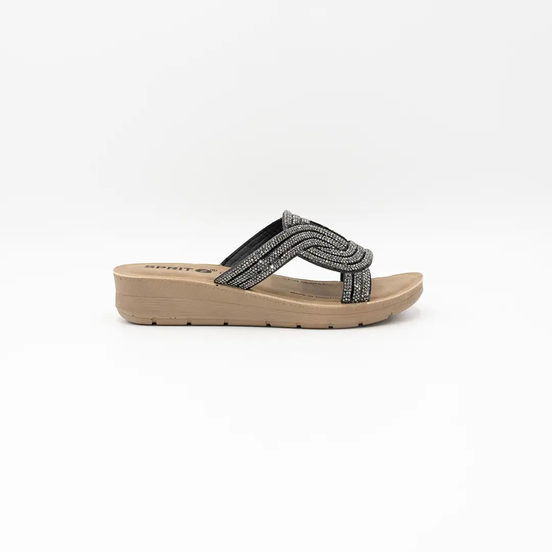 Ciabatte Con Brillantini Nere SHINY