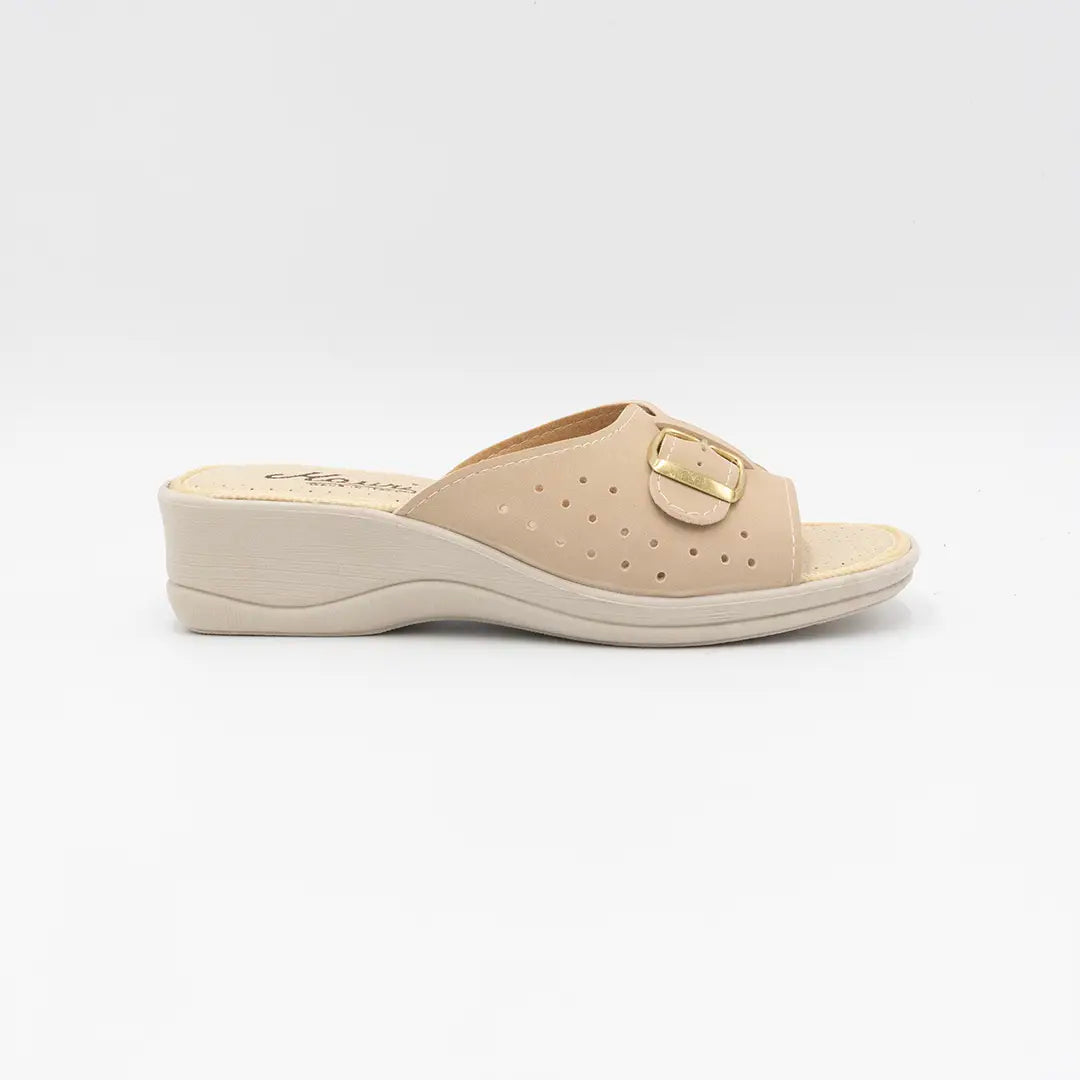 Ciabatte Con Fibbia Regolabile Beige ISABELLE