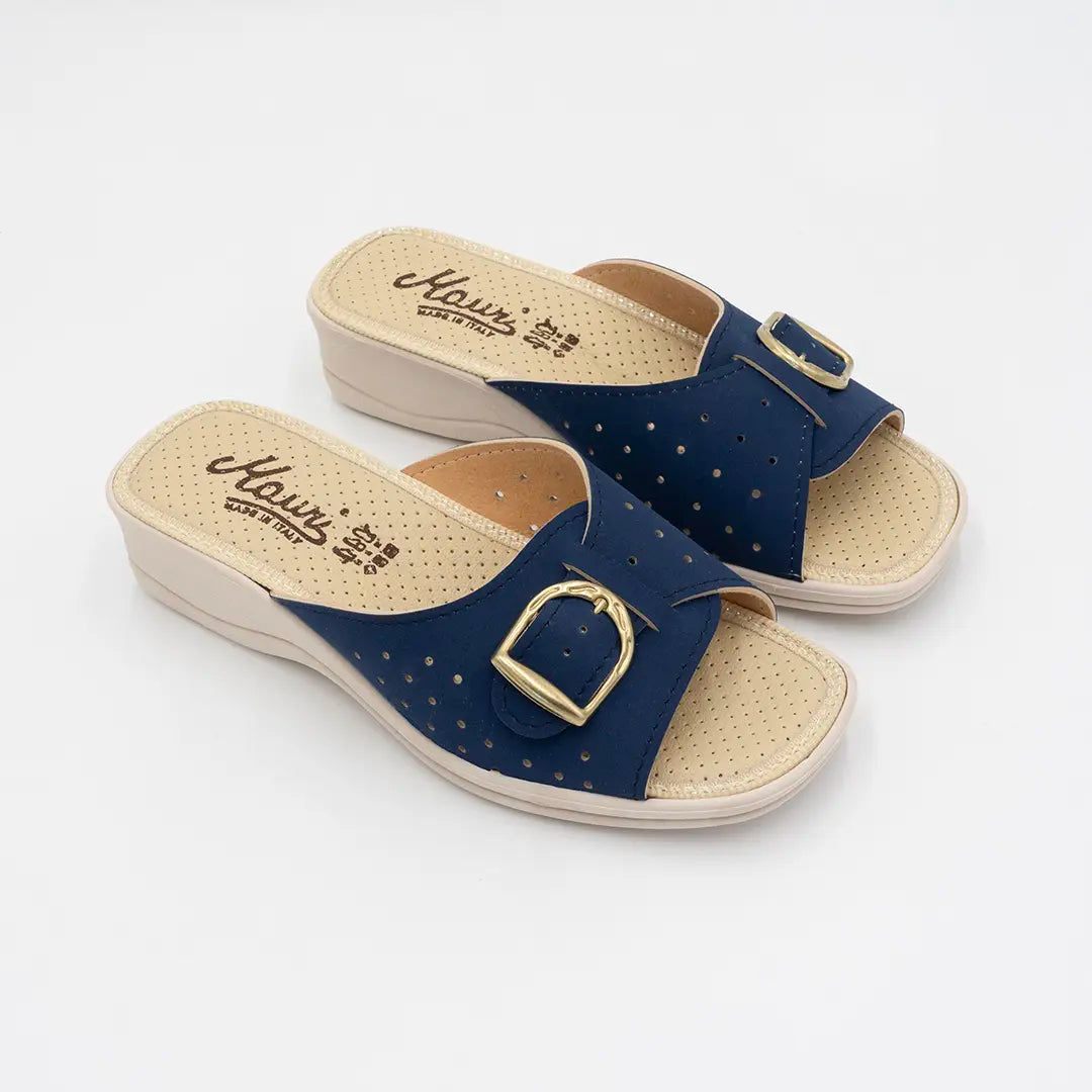 Ciabatte Con Fibbia Regolabile Blu ISABELLE