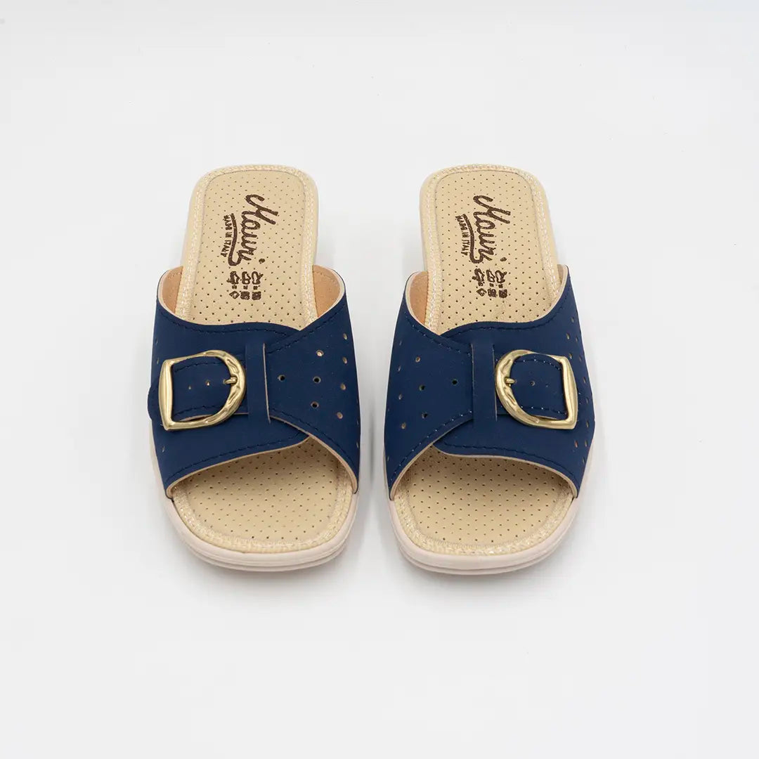 Ciabatte Con Fibbia Regolabile Blu ISABELLE