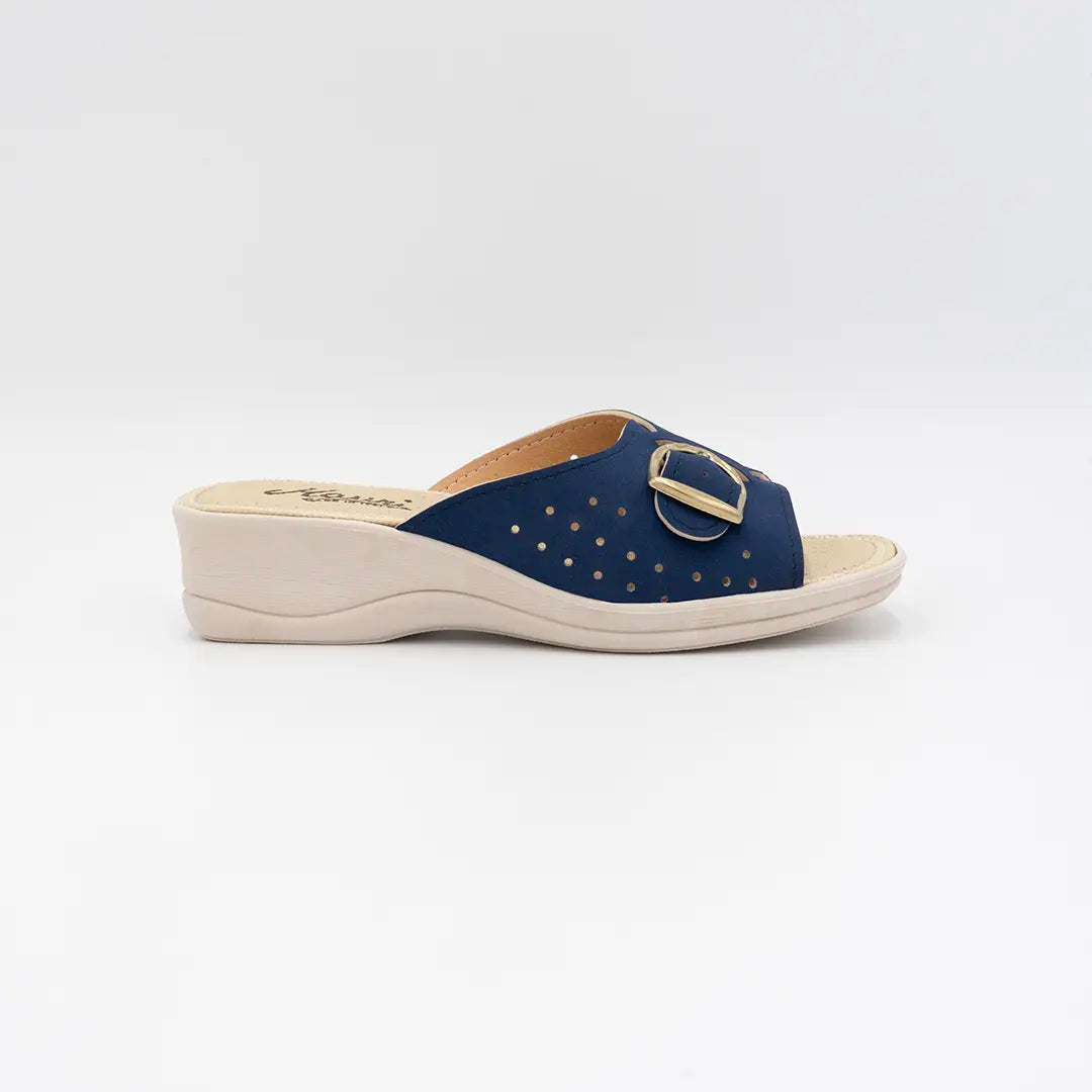 Ciabatte Con Fibbia Regolabile Blu ISABELLE