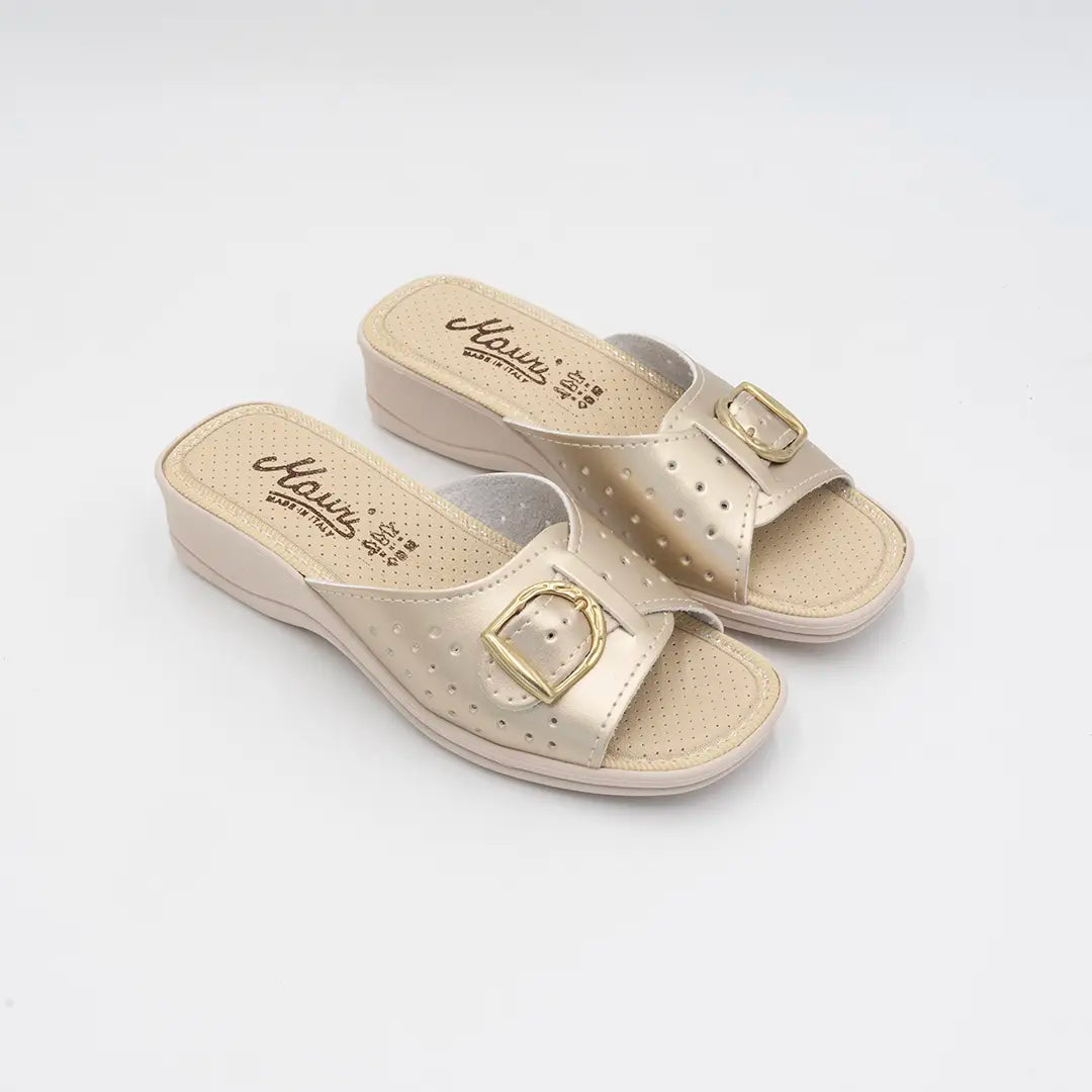 Ciabatte Con Fibbia Regolabile Platino ISABELLE