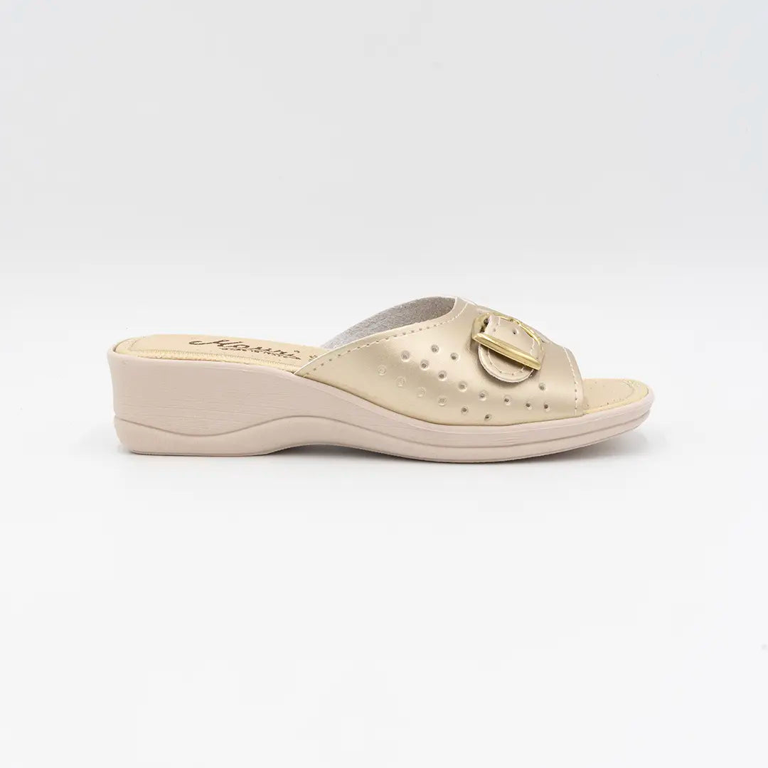 Ciabatte Con Fibbia Regolabile Platino ISABELLE