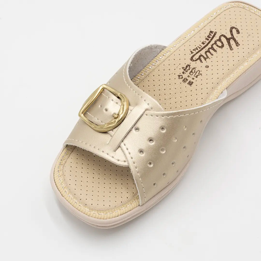 Ciabatte Con Fibbia Regolabile Platino ISABELLE