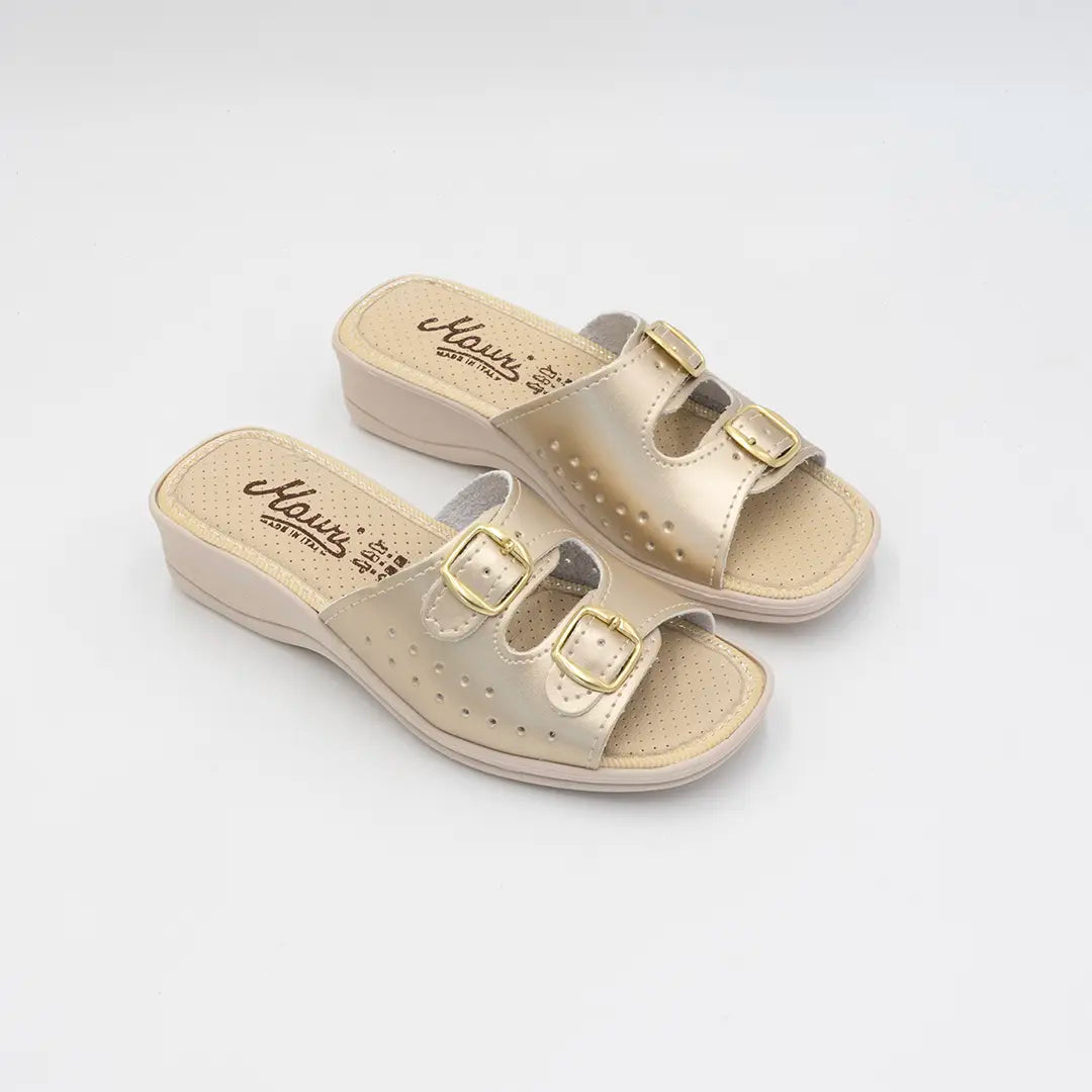 Ciabatte Con Doppia Fibbia Regolabile Platino IDA