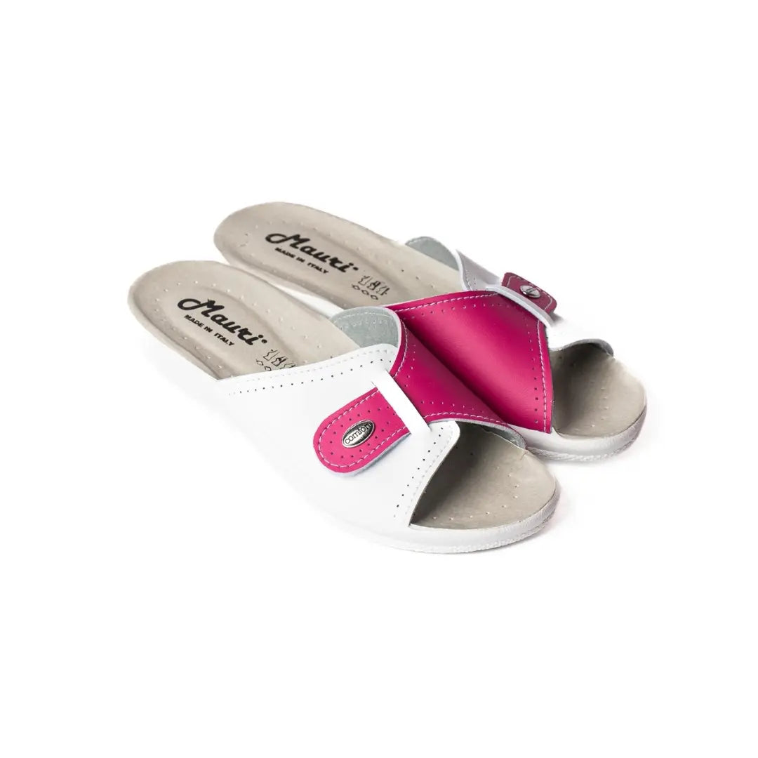Ciabatte Con Strappo Made in Italy Bianche/Fucsia ADA