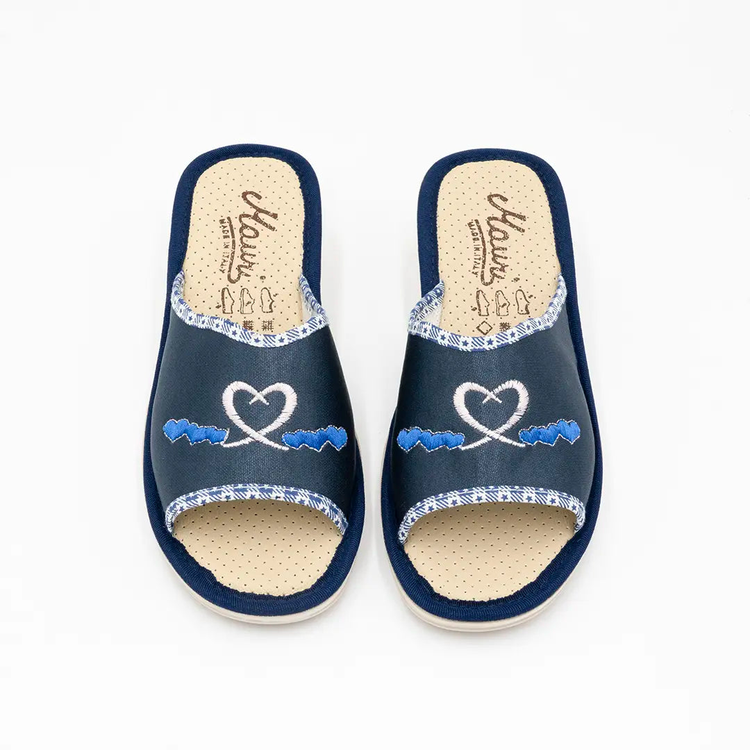 Ciabatte in tessuto Blu HEARTS 8560