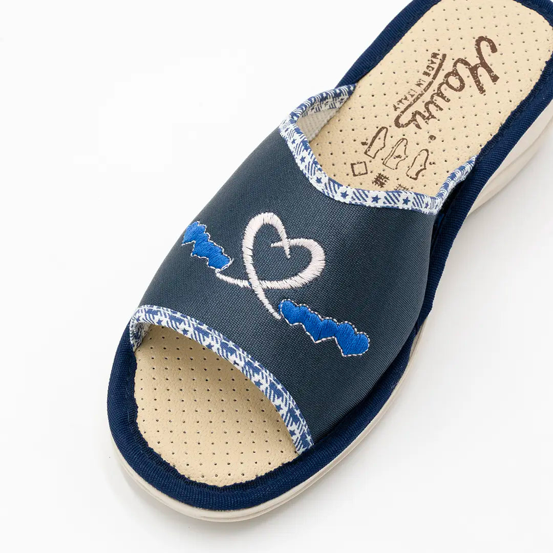 Ciabatte in tessuto Blu HEARTS 8560