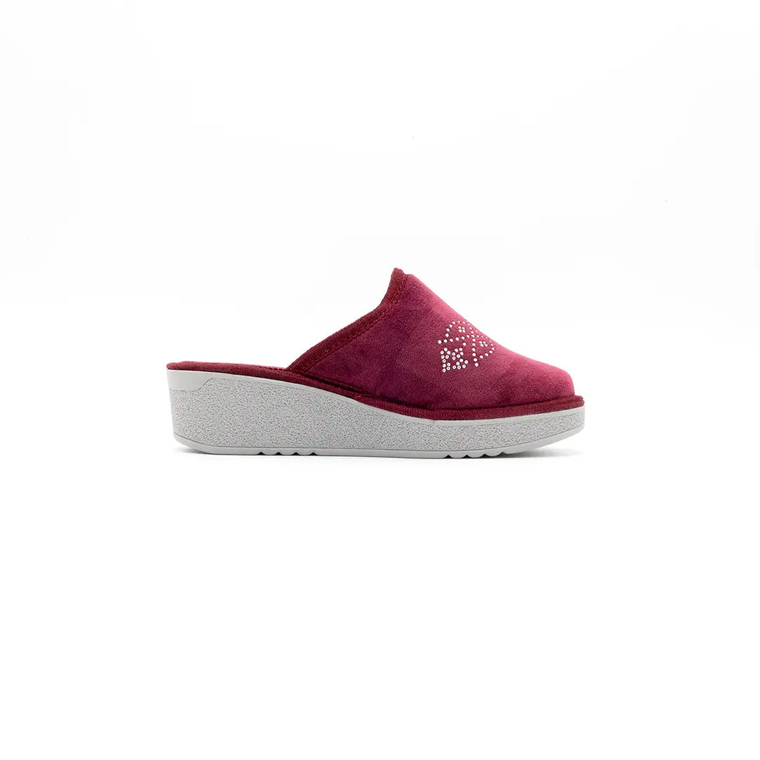 Pantofole Foderate Zeppa Alta Bordò ERYS