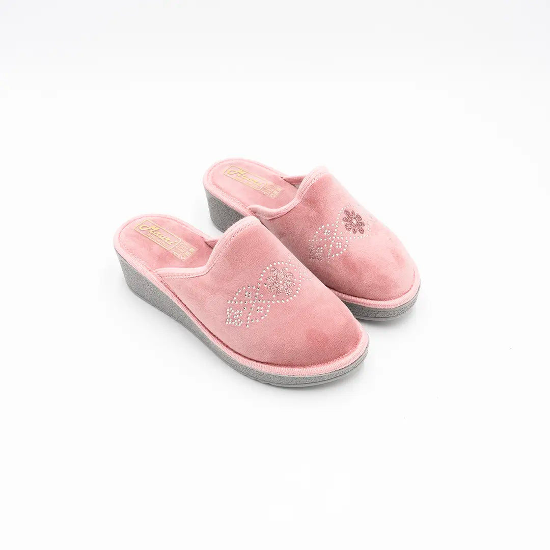 Pantofole Foderate Zeppa Alta Cipria ERYS