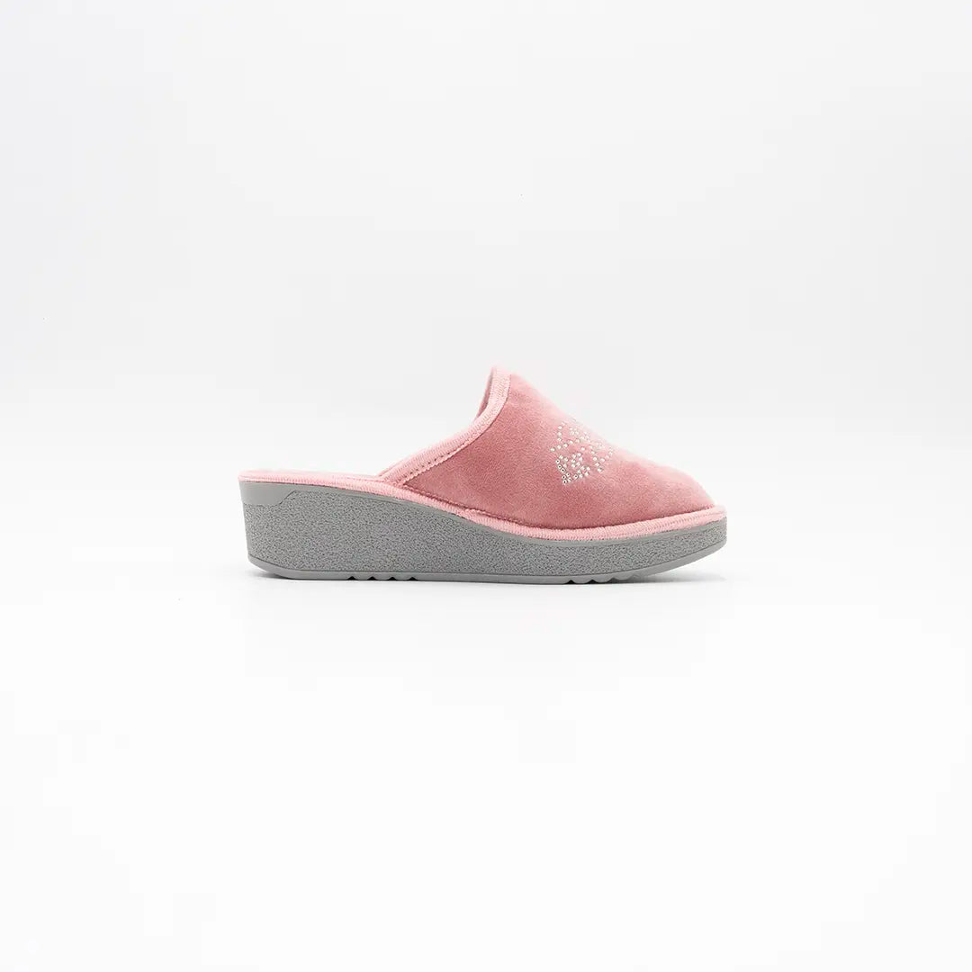 Pantofole Foderate Zeppa Alta Cipria ERYS