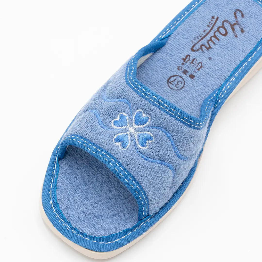 Ciabatte In Cotone (Spugna) Azzurre AVA