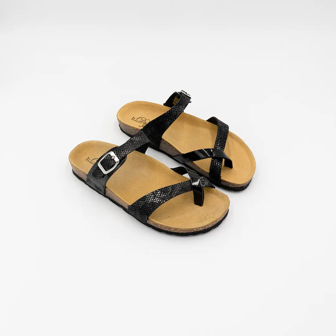 Ciabatte Fascia Infradito Nere LEILA