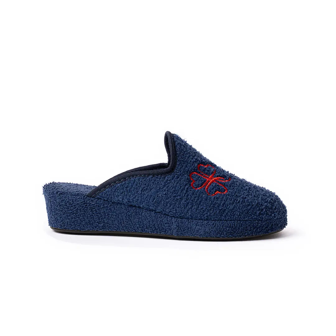 Ciabatte Alte In Cotone (Spugna) Blu PATTY
