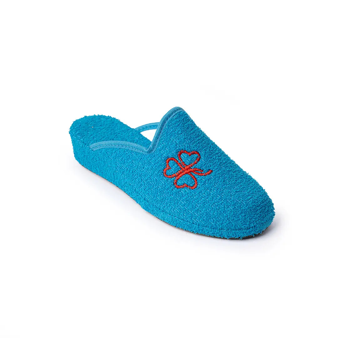 Ciabatte Alte In Cotone (Spugna) Azzurre PATTY