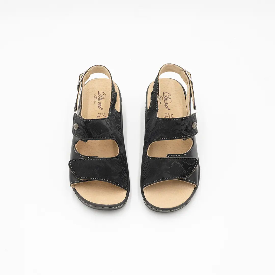 Sandali Estraibili Con Doppio Strappo e Cinturino Neri BOA2