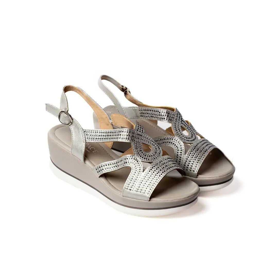 Sandali Silver Con Brillantini DAX