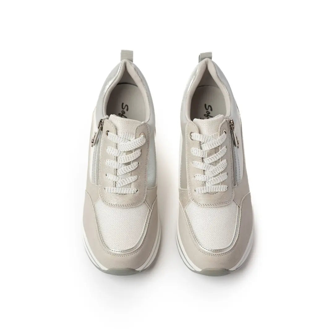 Sneakers Zeppa Alta Panna ROSE