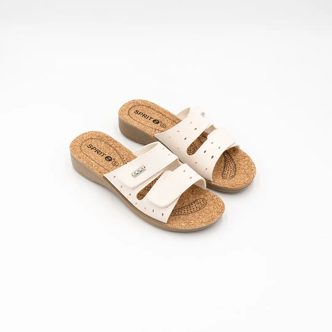 Ciabatte Con Suola In Sughero Bianche MOLLY2