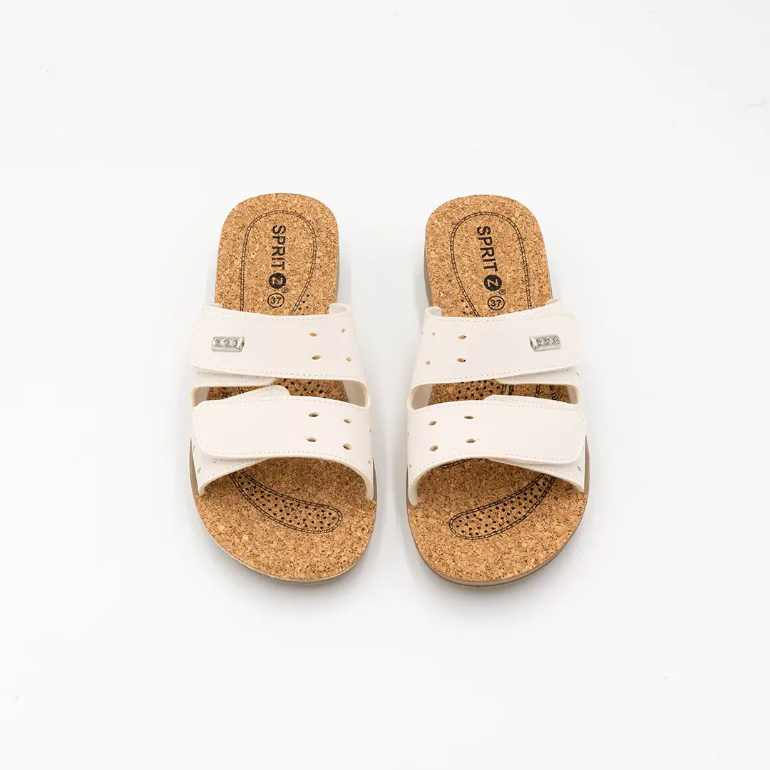 Ciabatte Con Suola In Sughero Bianche MOLLY2