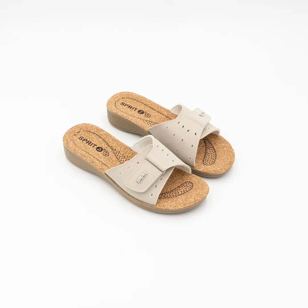 Ciabatte Con Suola In Sughero Beige MOLLY