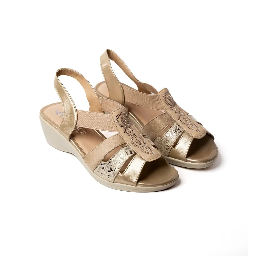 Sandali Con Fascia Elastica Beige ARLES