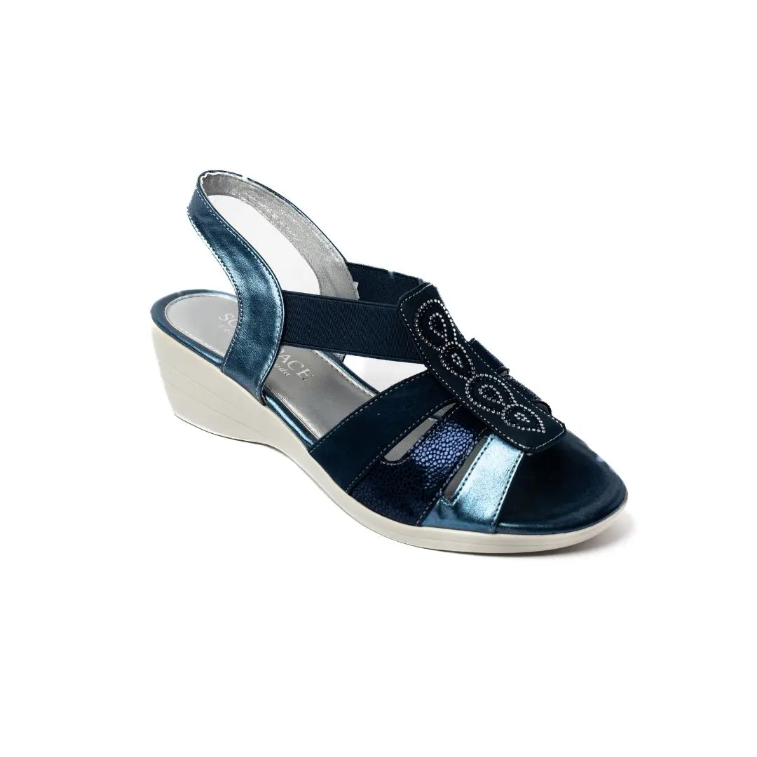 Sandali Con Fascia Elastica Blu ARLES