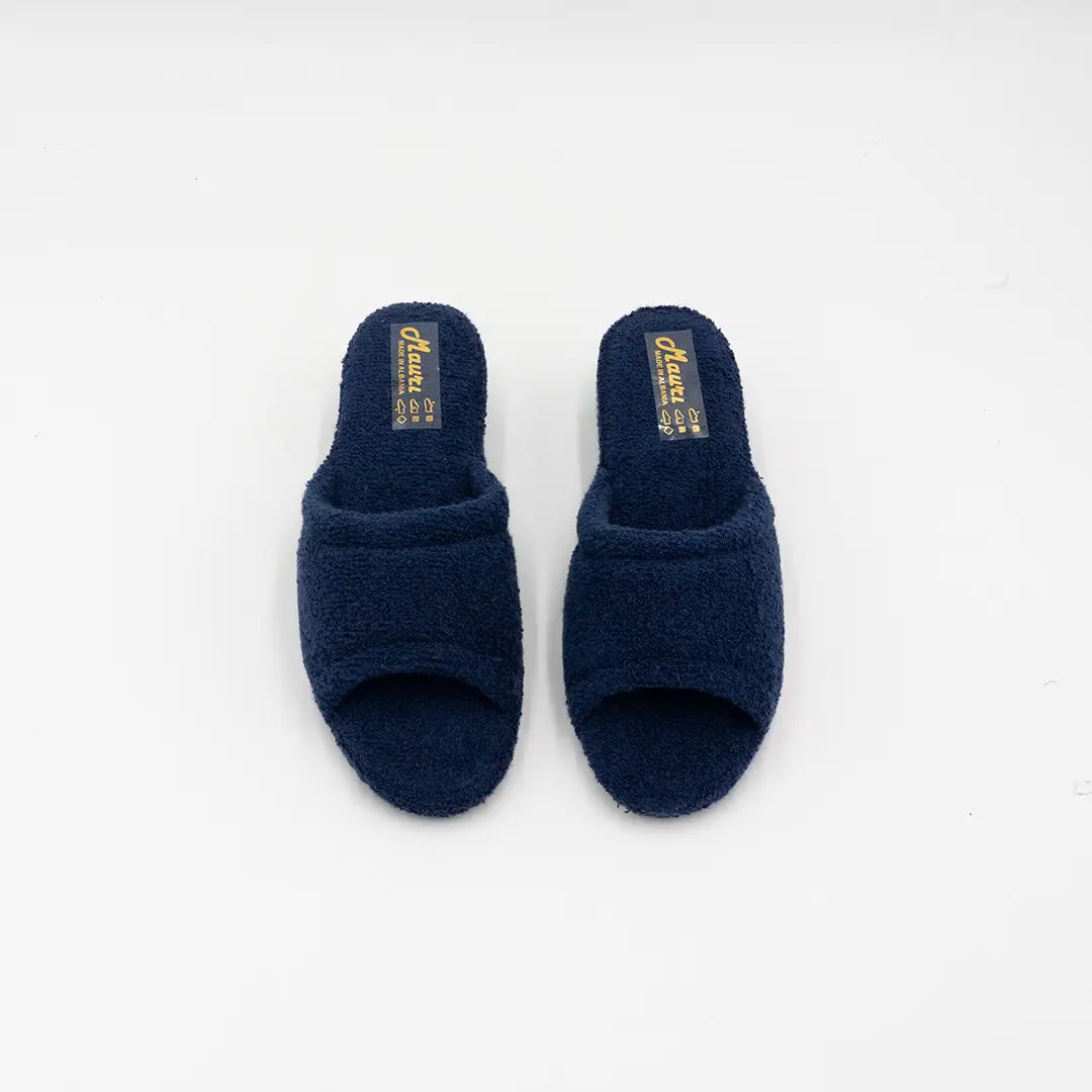 Ciabatte Alte In Cotone (Spugna) Blu BETTY