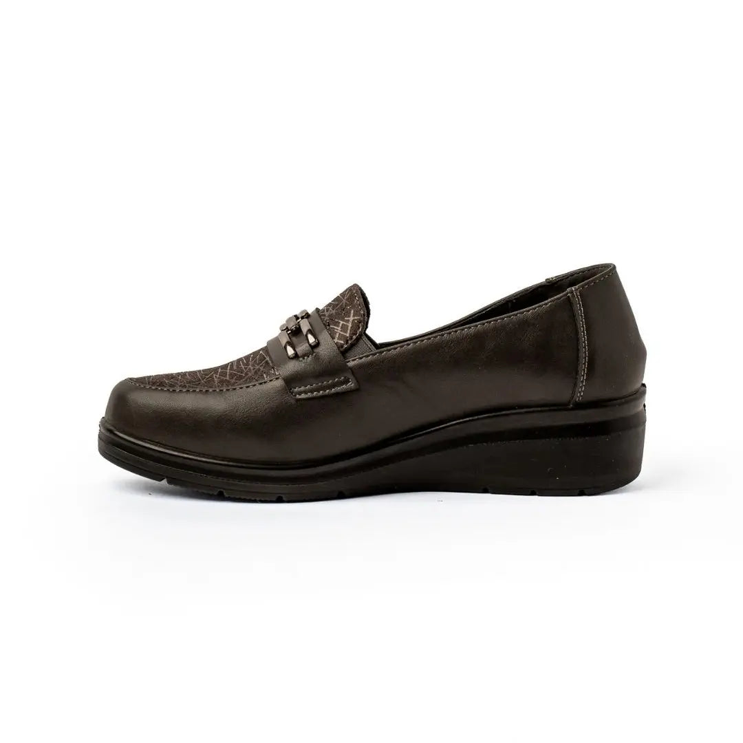 Mocassini Con Zeppa Grigie CLARA