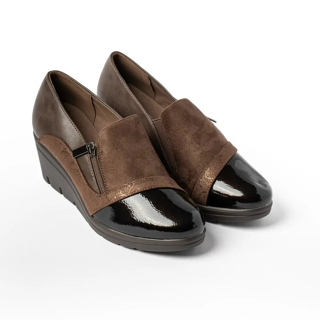 Scarpe Con Zeppa E Zip Testa Di Moro GRETA