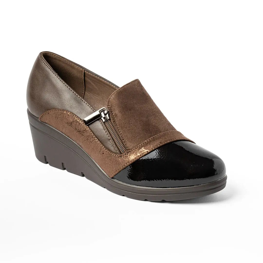 Scarpe Con Zeppa E Zip Testa Di Moro GRETA