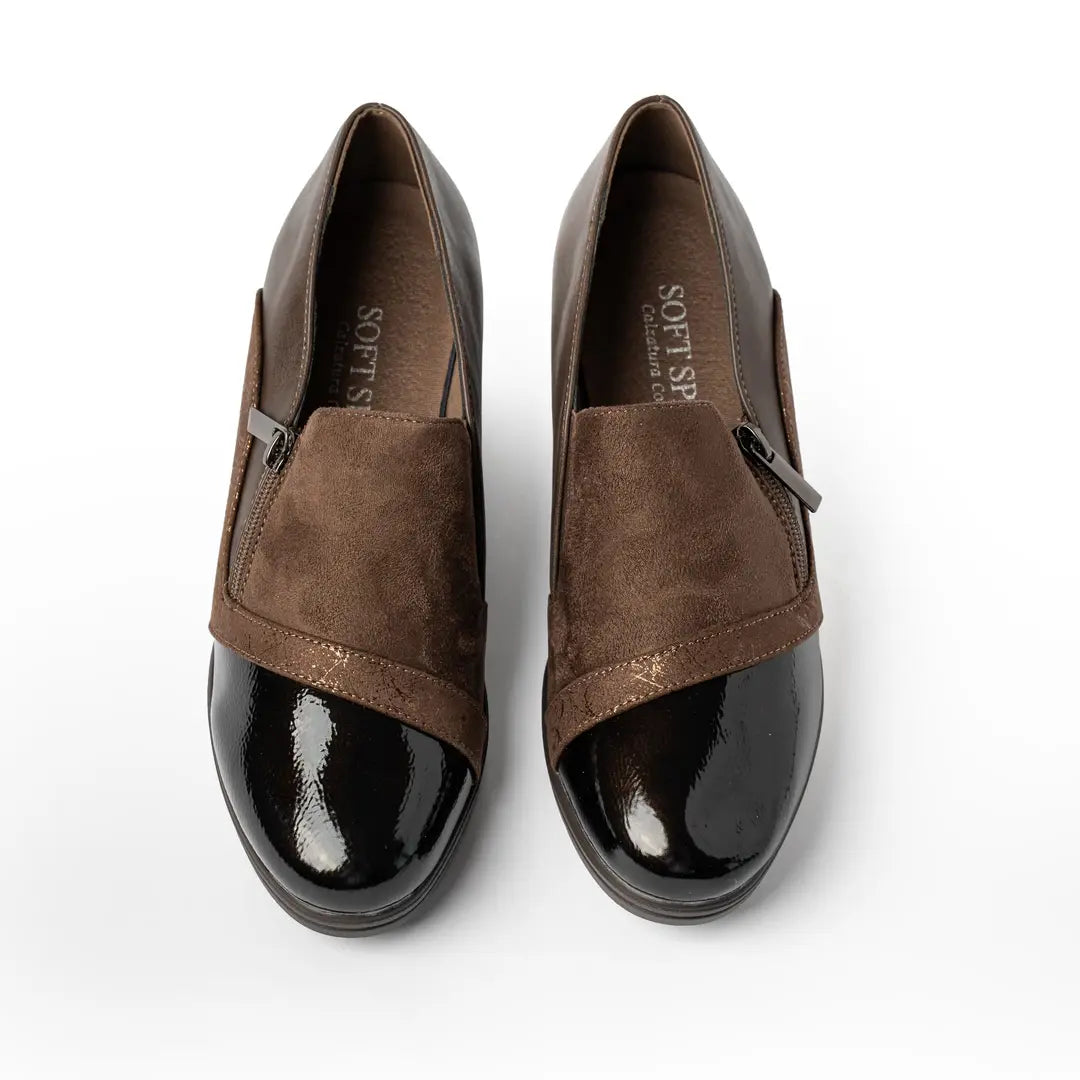 Scarpe Con Zeppa E Zip Testa Di Moro GRETA