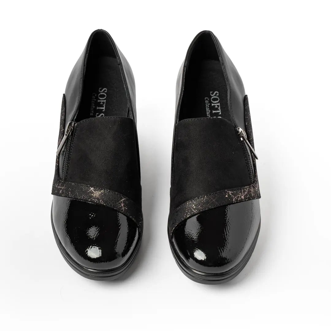Scarpe Con Zeppa E Zip Nere GRETA