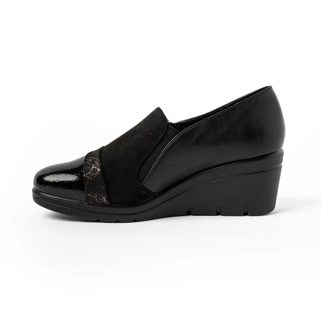 Scarpe Con Zeppa E Zip Nere GRETA