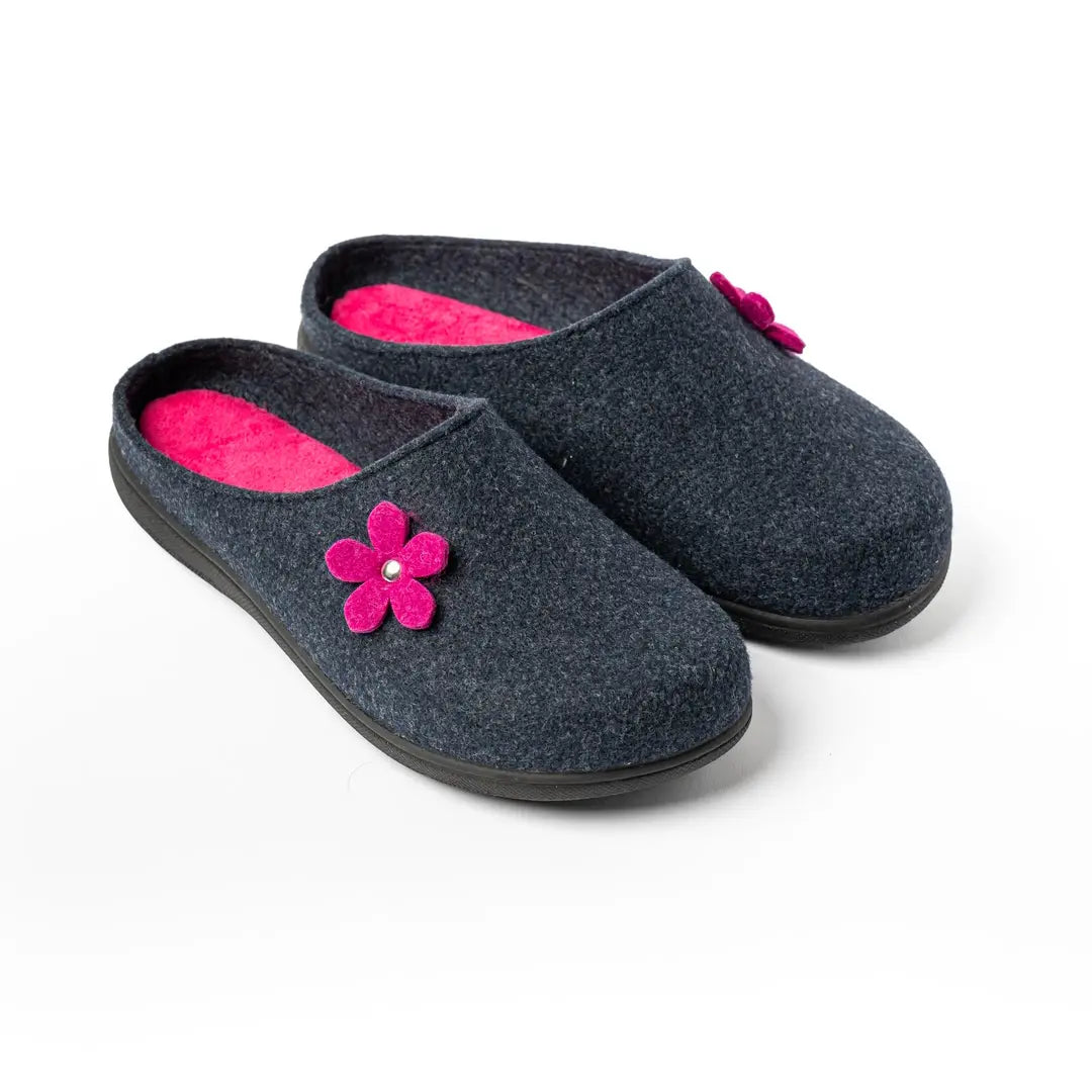 Sabot In Lana Blu LUCY