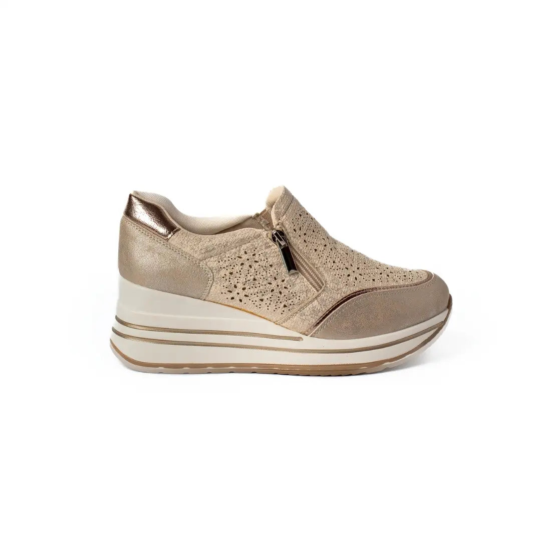Scarpe Traspiranti Con Zip Beige VIOLA