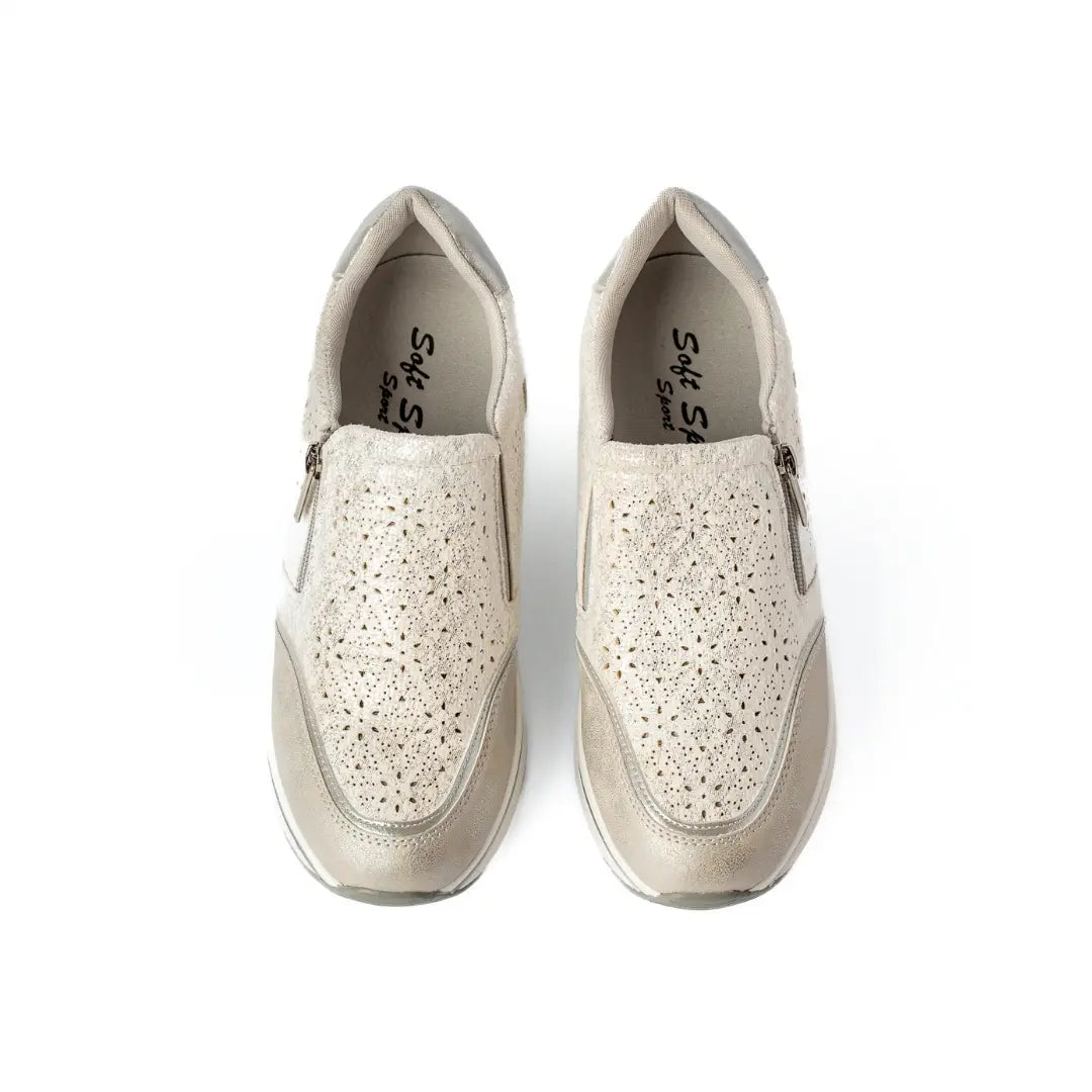 Scarpe Traspiranti Con Zip Panna VIOLA