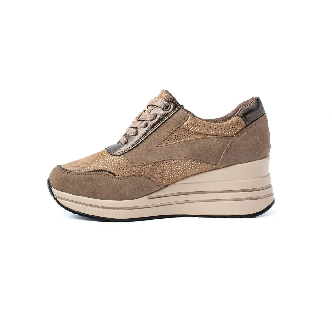 Sneakers Zeppa Alta Beige ROSE Winter