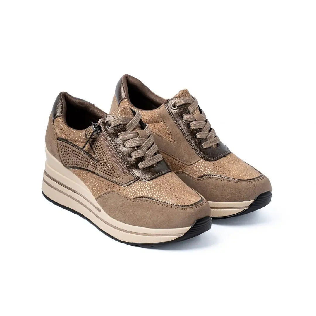 Sneakers Zeppa Alta Beige ROSE Winter