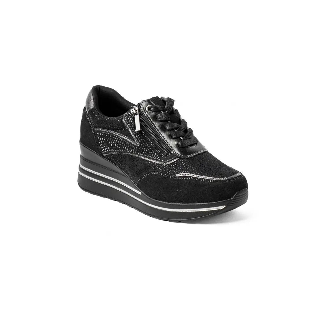 Sneakers Zeppa Alta Nere ROSE Winter