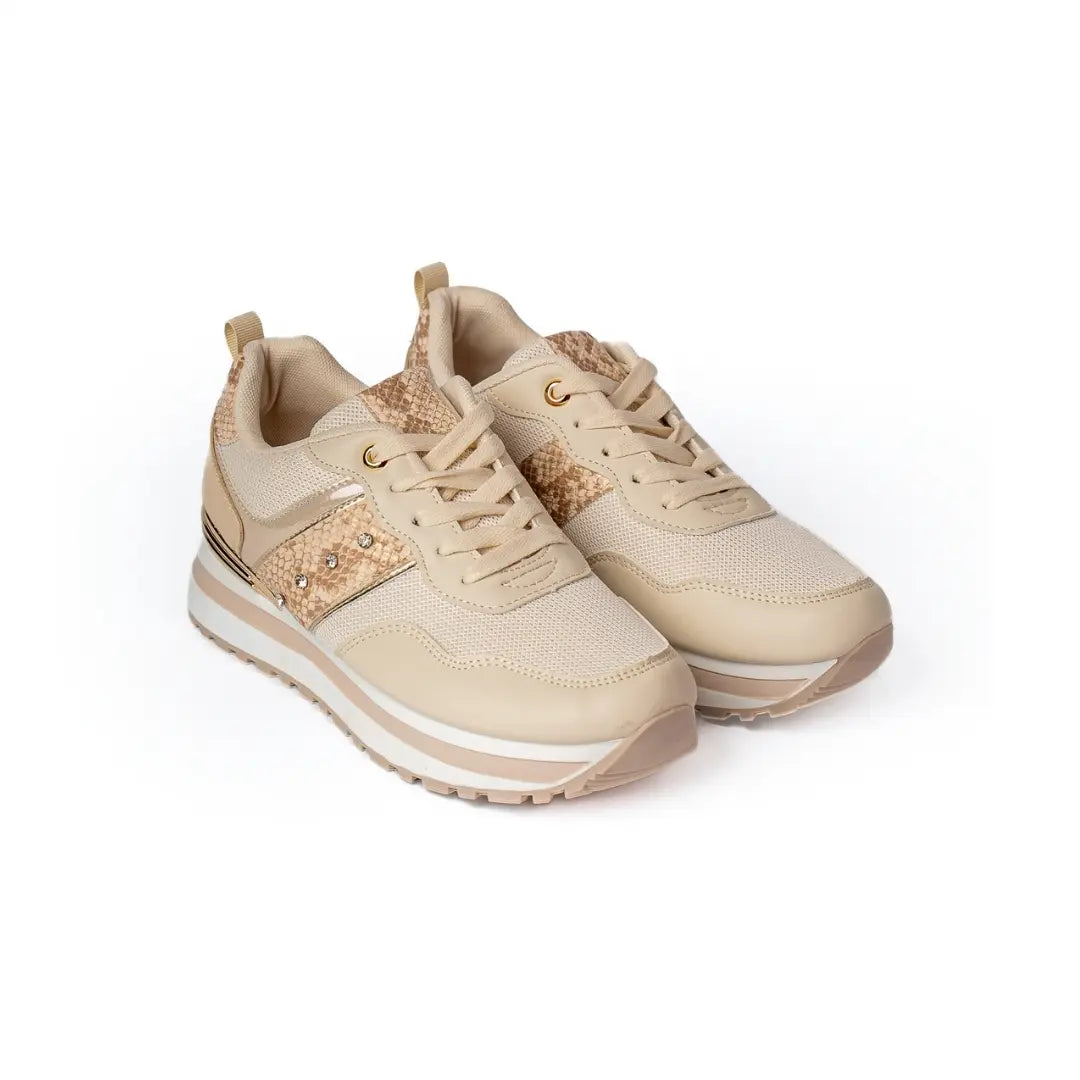 Sneakers Inserti Con Strass Beige DAISY
