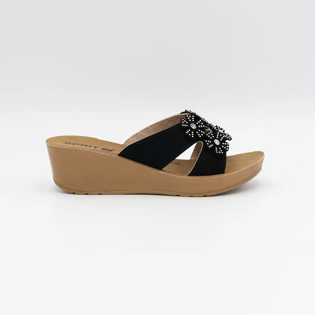 Sandali Con Zeppa Neri SOPHIE 1802