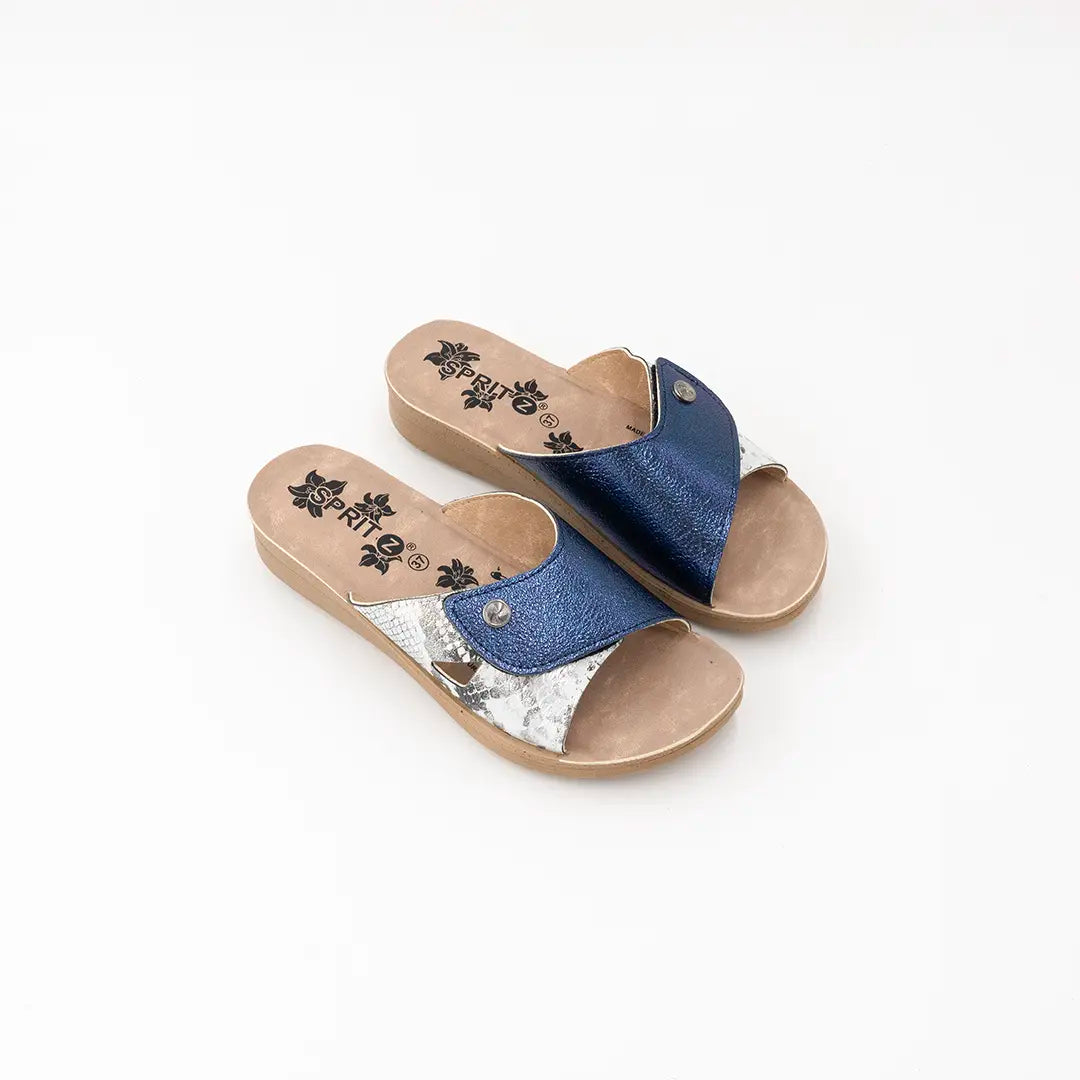 Ciabatte Strappo con Texture Blu ILARY 2029
